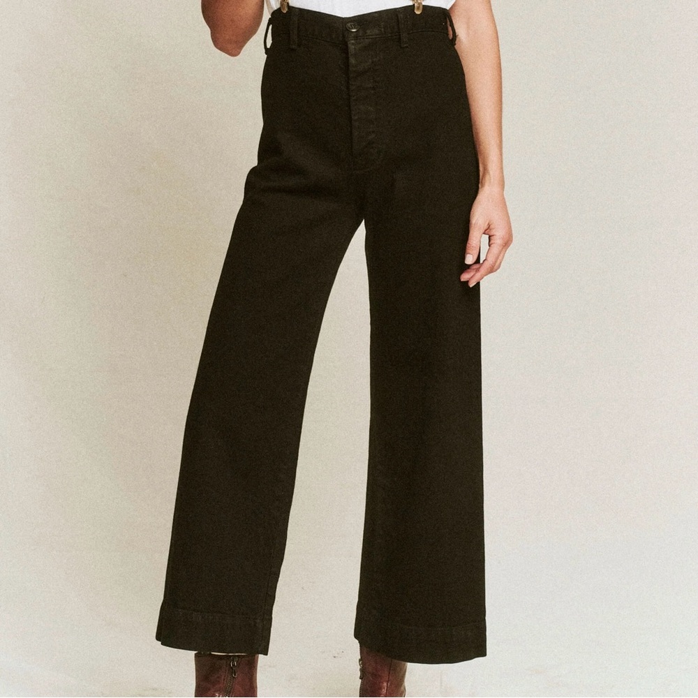 NWOT The Great The Seafair High Rise Wide Leg Jean in Carbon Black Size 29 - Picture 2 of 9